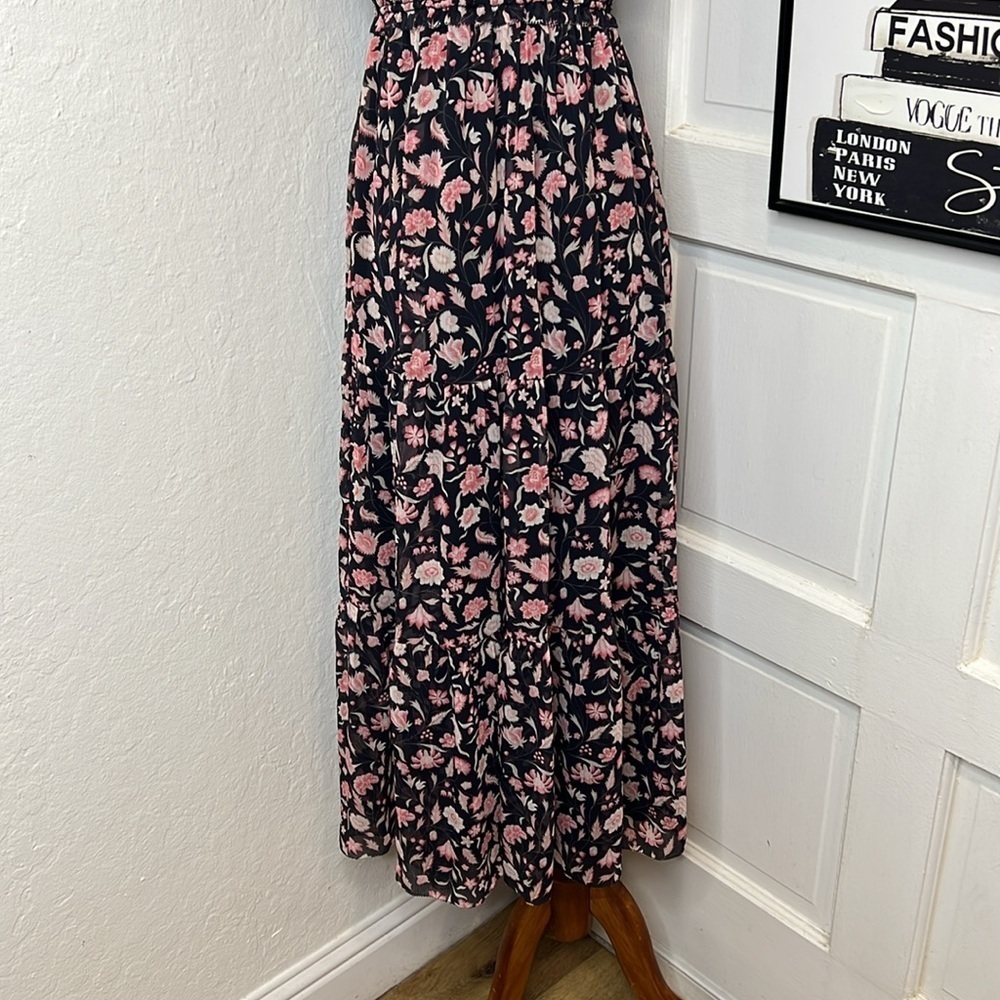 Aritzia Little Moon Sanibel Black Floral Maxi Dress Size S - Picture 6 of 10